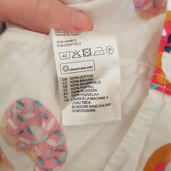 *SOLD* H&M donut print white button up  cotton shirt - Picture 6 of 8